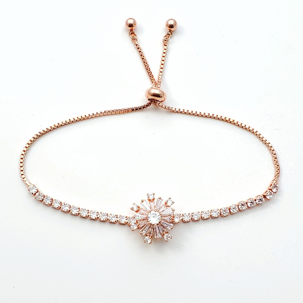 Rose Gold Snowflake Crystal Bracelet